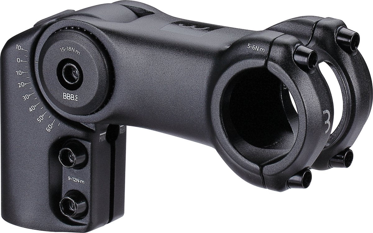 Bbb cycling stuurpen verstelbaar 120mm - verstelbare stuurpen racefiets, e-bike mtb - 31.8mm stuurpenverlenger - -40° +60° hoek - highfix - bhs-35