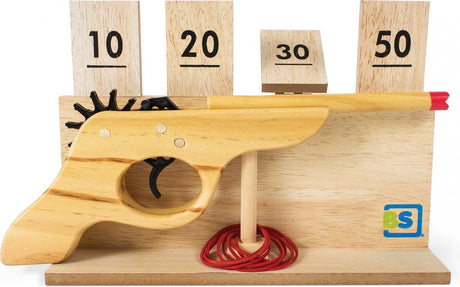 Bs Toys elastisches Schießspiel – Ziel- und Schießspielzeug ab 6 Jahren – Actionspiel aus Holz
