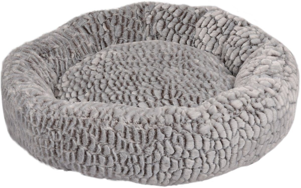 Flamingokorb Snoozzy rund – Grau – 70 x 70 x 18 cm – weicher Korb für Hunde und Katzen