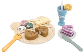 Polarb ® houten lunchset - houten eetset - houten speelgoed vanaf 18+ maanden