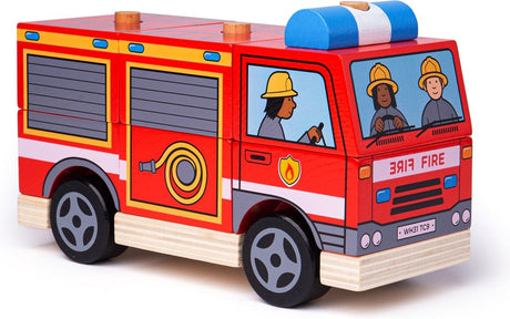 Bigjigs Stapelblöcke – Feuerwehrauto