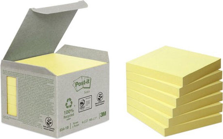 Post-it-Notizblock 654-1b 76x76mm recyceltes Gelb