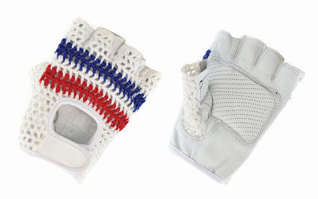 Agu classic - fietshandschoenen - vingerloos - unisex - wit - l - polyester breiwerk - schuimvulling - klittenbandsluiting l