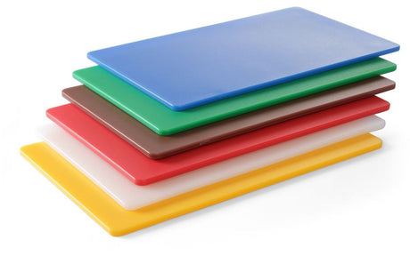 Hendi-Schneidebrettset – HDPE 500-Kunststoff – Gastronorm 1 1 – 530 x 325 mm, 10 mm dick – HACCP-Farbcodierung – 6 Farben, 6 Stück – für Catering-Küche