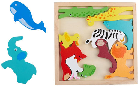 Marionette dierenpuzzel 12st