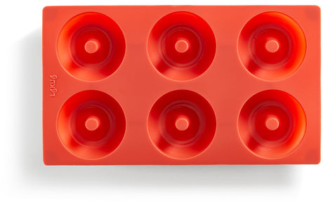 Lékué bakvorm - 6 donuts of bagels - siliconen - red
