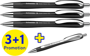 Schneider Schreibgeräte Schneider Kugelschreiber – Slider Rave Trend – Feder xb – Sortierbox 3 + 1 gratis – S-132584