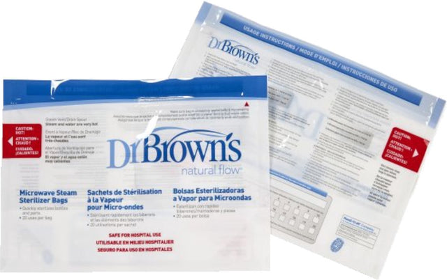 Dr. Brown's Mikrowellen-Sterilisationsbeutel – 5 Stück – bis zu 30 Mal wiederverwendbar