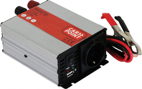 Carpoint omvormer 12v naar 230v – 600w 1200w piek – met usb – accuklemmen – beveiligd – compact