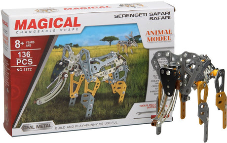 Bausatz Elefant aus Metall, 136 Teile.