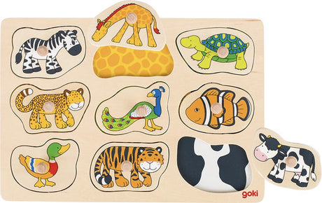 Goki Holz-Tier-Studenpuzzle, 9-tlg.