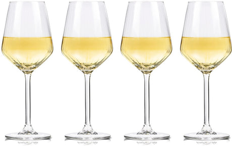 Alpina Weingläser Weißwein – 4 Stück Weißweingläser – Weinglas 38cl – Weinglas-Set – Gläser-Set für Abendessen – Weingläser – klares Glas