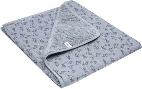Snoozebaby wiegdeken 75 x 100cm - wieglaken 100% biologisch katoen - baby deken tog 2.0 cloudy grey - grijs -