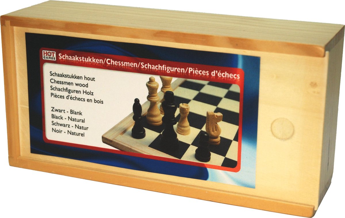 Hot games schaakst.77 mm.staunt.3 blank zwart kist