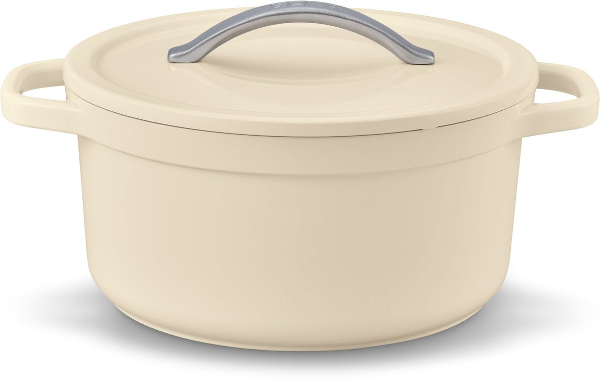 Beka plume braadpan 24 cm- gerecycleerd gietaluminium - pfas-vrij - 4.5 l- crème