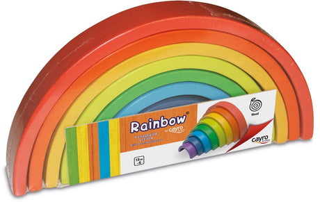 Cayro rainbow - montessori regenboog stapelspeelgoed van hout - 8 gekleurde bogen in verschillende formaten - open speelmateriaal voor fantasie en motoriek - vanaf 12 maanden - collection