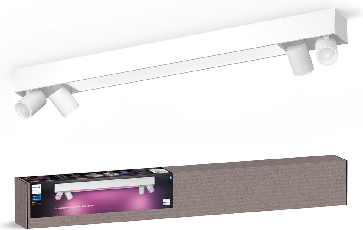 Philips hue centris opbouwspot - wit en gekleurd licht - 4-spots - wit - rechthoekig