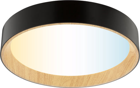 Brilliant Larios – Deckenleuchte – LED 9,2 W – CCT – 3000 K-6500 K – dimmbar – Nachtlicht – Timer – Fernbedienung – Holzfarbe – Schwarz