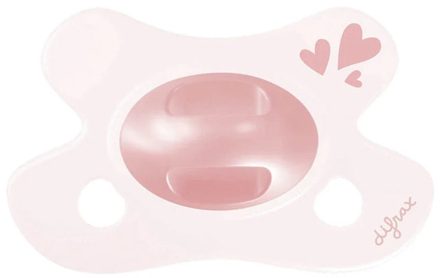 Difrax natural fopspeen - newborn - soft pink hearts