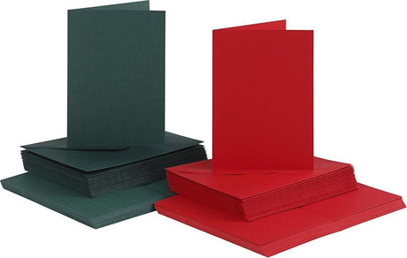 Creativ Firmenkarten-Umschläge rot - grün 10,5x15cm 50 Sets