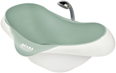 Béaba Camele'o Badewanne – kompakte 29-l-Babybadewanne mit Ablassschraube – ergonomische, rutschfeste Badewanne – mit Duschkopfhalterung – ab 0 Monaten – hergestellt in Frankreich – grün