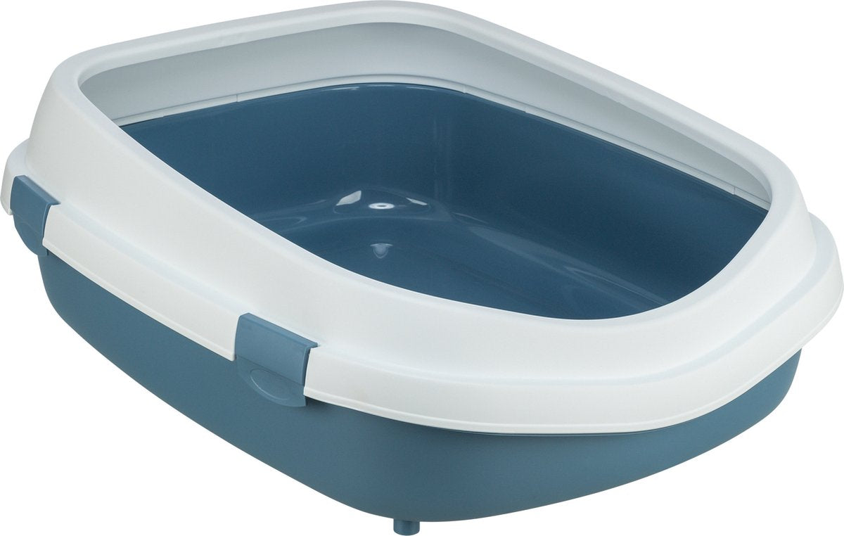 Trixie - Katzentoilette Primo - mit Rand - Blau Weiß - XXL - 71x56x25 cm