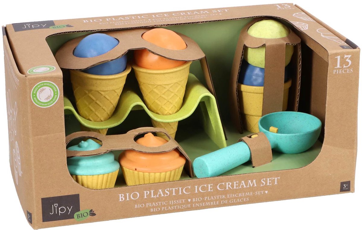 Jipy Eiscreme-Set aus Biokunststoff 13-teilig | 3 Stück