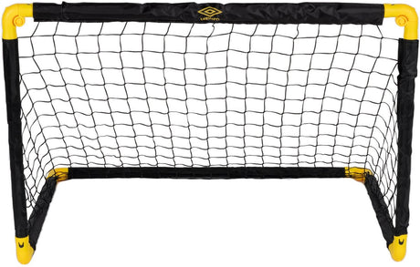 Umbro Fußballtor – Fußballtor 90 x 59 x 61 cm – faltbares Fußballtor – leicht zu verstauen – Fußball-Trainingstor für Kinder und Erwachsene – Kunststoff – Schwarz Gelb