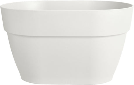 Elho Vibia Campana Blumenbrücke 40 – Pflanzgefäß für Balkongeländer – 100 % recycelter Kunststoff – ø 39,0 x H 22,0 cm – Seidenweiß