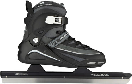 Nijdam Speed-Skate – halbweicher Stiefel – Aluminiumrohr – schwarz anthrazit – 40
