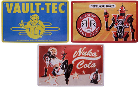 Fanattik fallout tin signs 3 pack brands tin signs