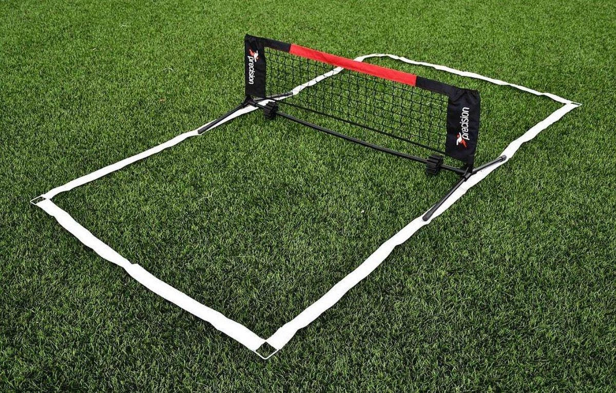 Precision voettennisset mini 1,2 x 2,5 m zwart wit 7-delig