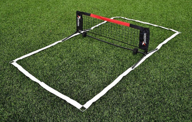 Precision voettennisset mini 1,2 x 2,5 m zwart wit 7-delig