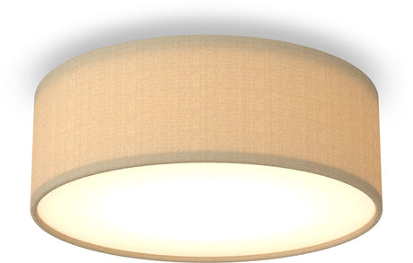 Calex led plafondlamp, 30 cm, stoffen kap, taupe, e27 fitting, warm wit licht, dimbaar, moderne ronde plafonnière
