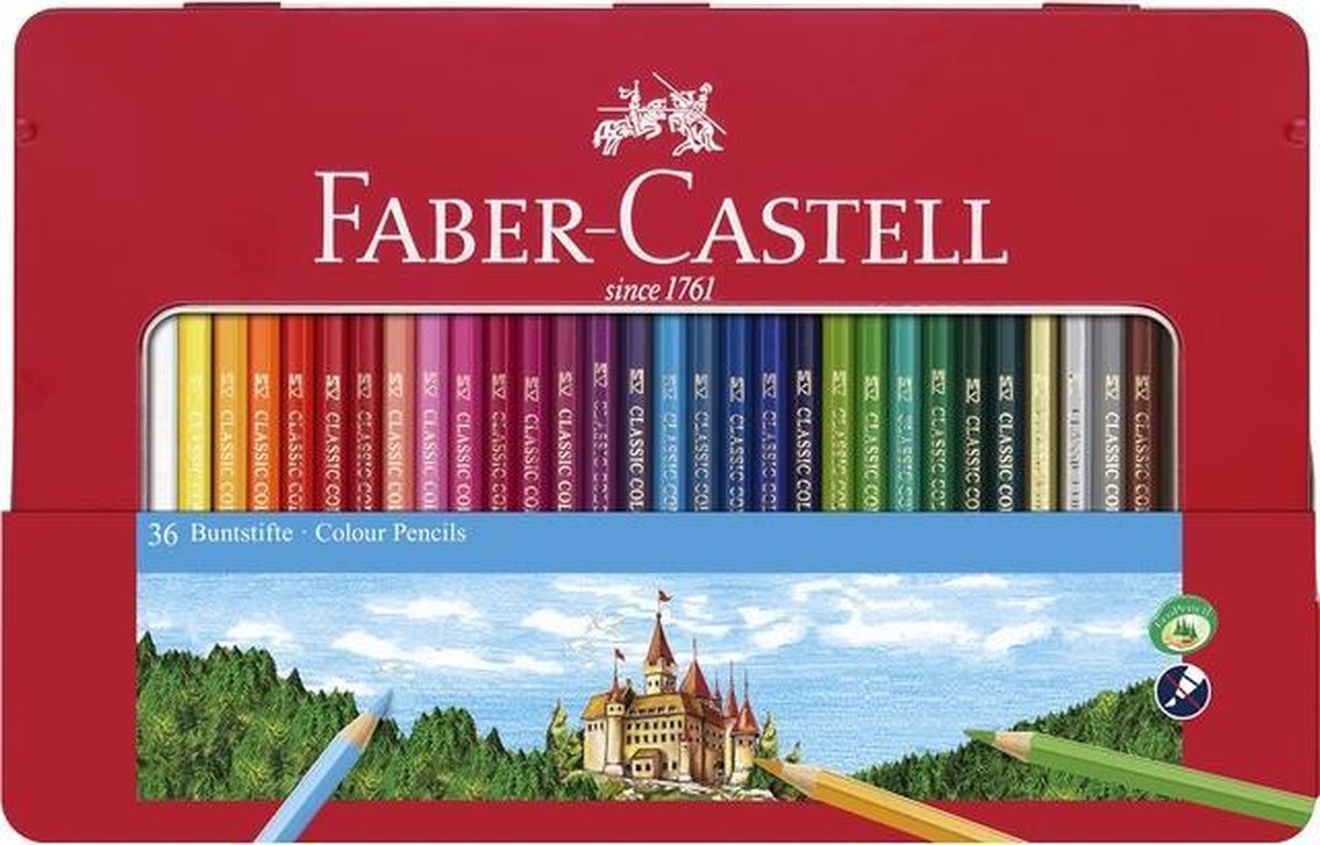 Faber-Castell Buntstifte – Schloss – 36 Stück in einer Dose – FC-115886