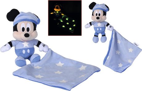 Simba toys plush - disney mickey mouse knuffeldoekje (glow in the dark) pluche knuffel 25 cm