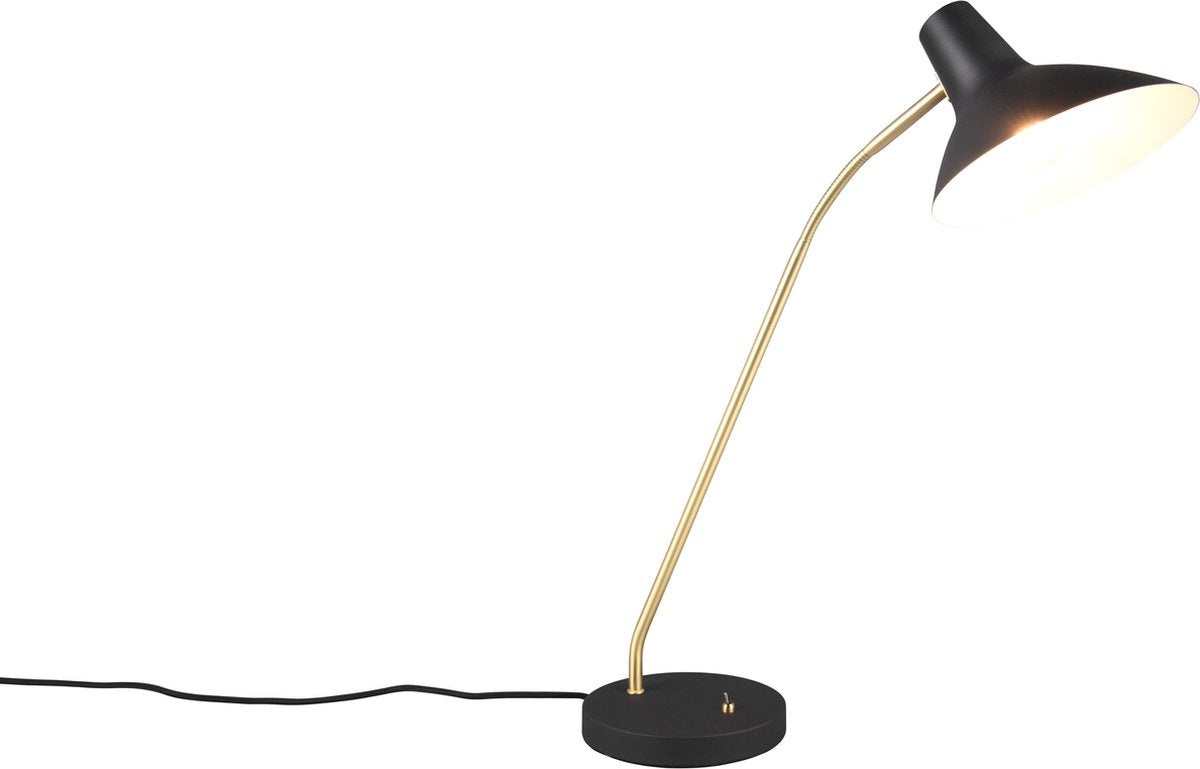 Trio Traveler - Tischleuchte - Schreibtischleuchte - Schwarz-Gold - exkl. 1x E27 4W - flexibel