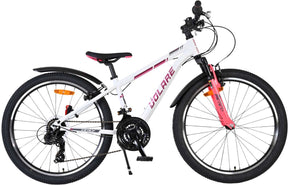 Volare XC Race Kinderfahrrad – 24 Zoll – Weiß Rosa – 21 Gänge