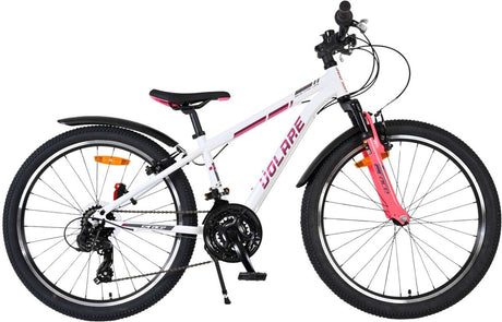 Volare XC Race Kinderfahrrad – 24 Zoll – Weiß Rosa – 21 Gänge