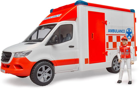 Bruder Mercedes Benz Sprinter Ambulance mit Treiber + Licht und Klang