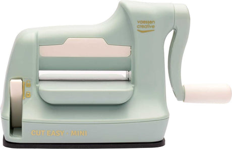 Vaessen creative cut easy mini – Schneide- und Prägemaschine – Minze – 7,5 cm – inkl. Stanzformen und Prägefolder