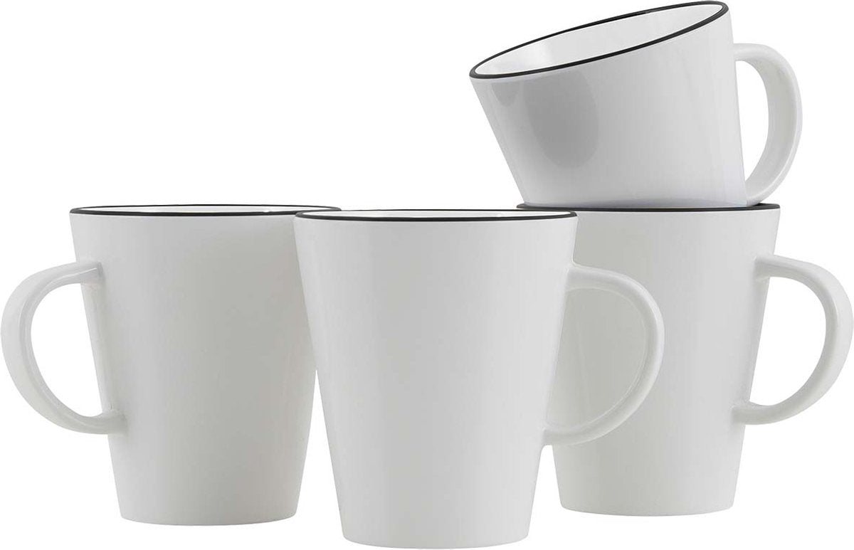 Gimex - Linea Line - Becher - Schwarz - 4 Stück