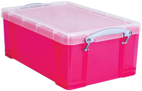Really useful box opbergdoos 9 liter | transparant felroze