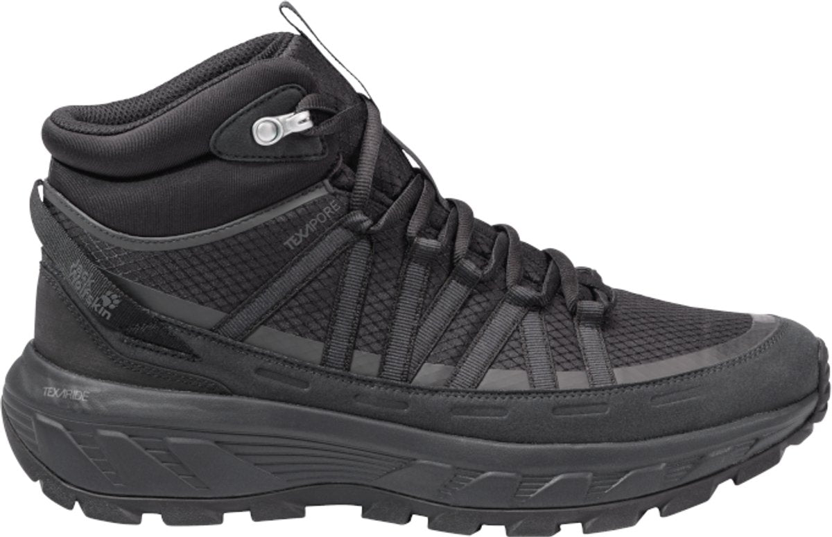 Jack wolfskin wild hike texapore mid m heren wandelschoenen - black 45