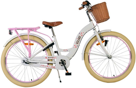 Volare Blossom Kinderfahrrad – Mädchen – 24 Zoll – Weiß – 3 Gänge