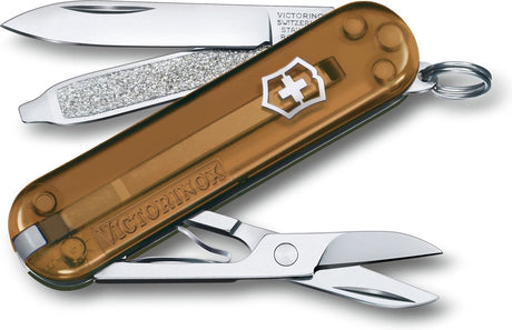 Victorinox classic sd transparent zakmes - chocolate fudge - 7 tools