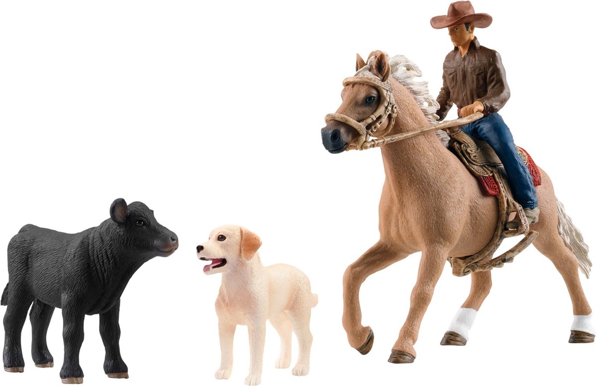 Schleich Bauernhofwelt - Westernreiten - Figurenset - Kinderspielzeug für Jungen und Mädchen - 3 bis 8 Jahre -42578