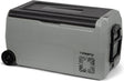 Steamy -e dual zone roller elektrische compressor koelbox op wielen - 32 liter - 12v en 230v - voor auto en camping - frigobox - grijs