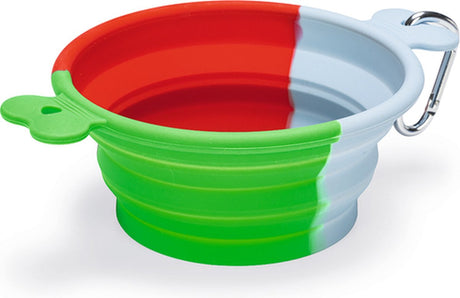 Beeztees rua - reisbak hond - silicone - groen - 750 ml