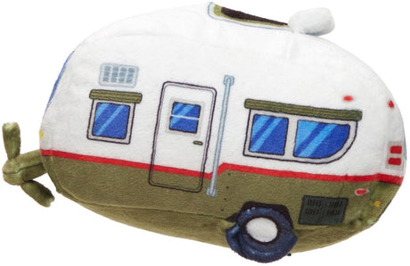 Bark - hairstream trailer caravan - pluche - groen wit - 20x11x12 cm one size